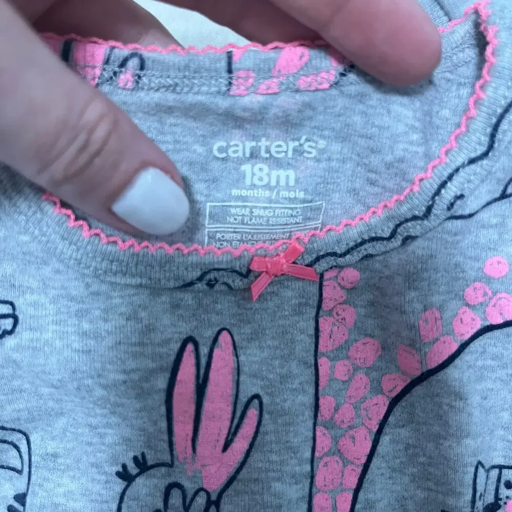 Carter's Baby Girl Zoo Animal Print Two Piece Short Set Size 2T